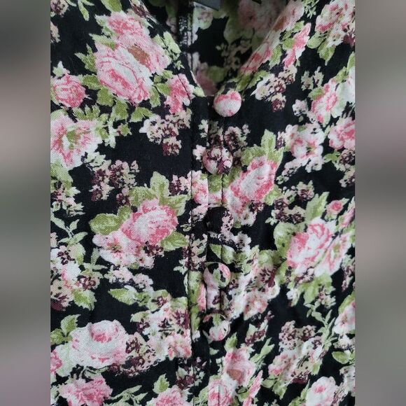 Live Life By Sanctuary Floral Romper Button Front Tie back Flowy Cottage Sz S - Picture 7 of 14